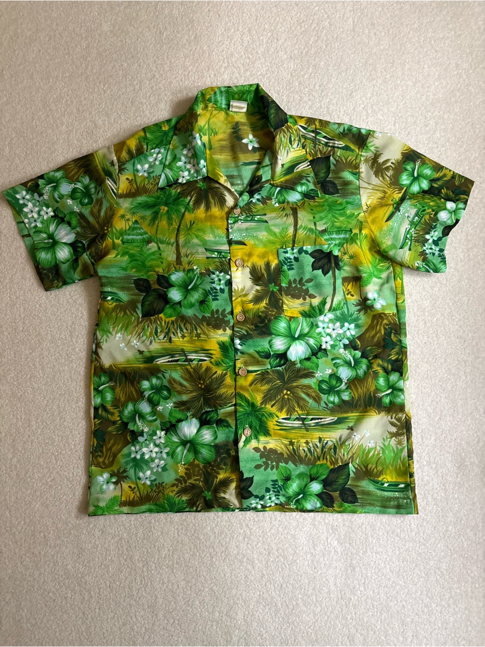 VINTAGE RARE FIND KMART Men’s Tropical Floral Short-Sleeve Shirt Size XL - Picture 8 of 14